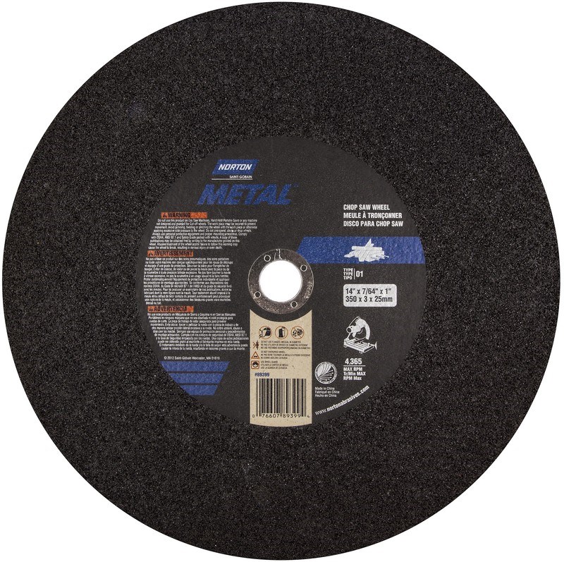 Buy the Norton 89399 Chop Saw Blade, Metal Cutting 14 x 7/8 x 1