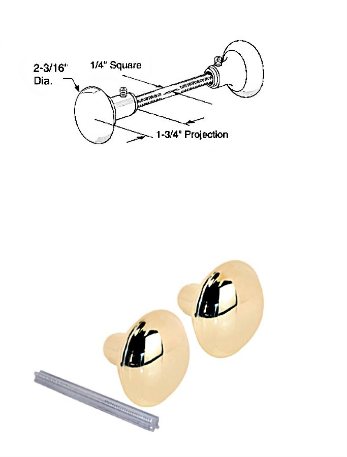 Buy the PrimeLine/SlideCo E2297 Brass Door Knobs for 1/4" Square