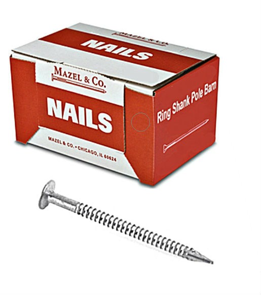Buy the Mazel 13205040 Ring Shank Pole Barn Nail, 5 Inch 50 Pound Box