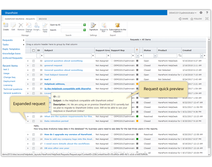 HarePoint HelpDesk for SharePoint