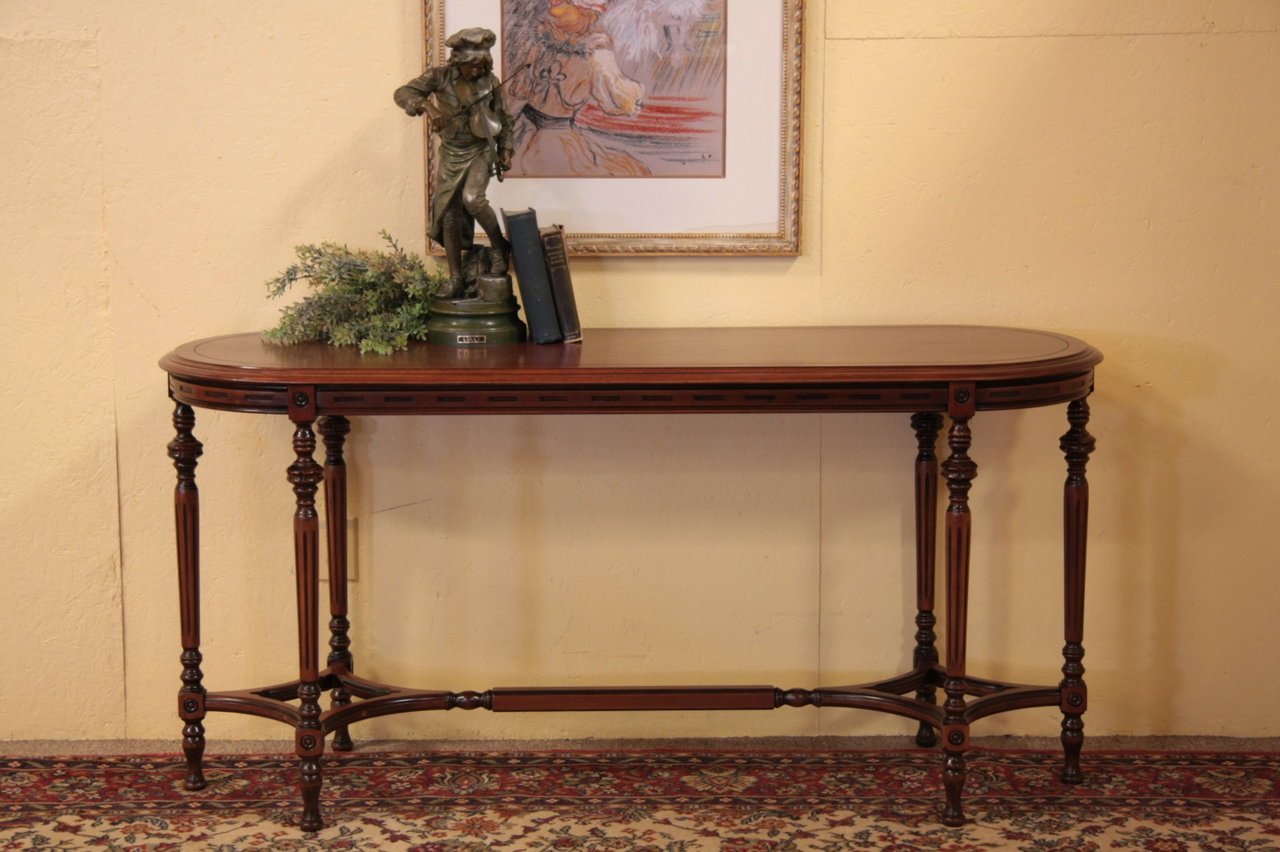 Oval Antique Walnut Sofa Table