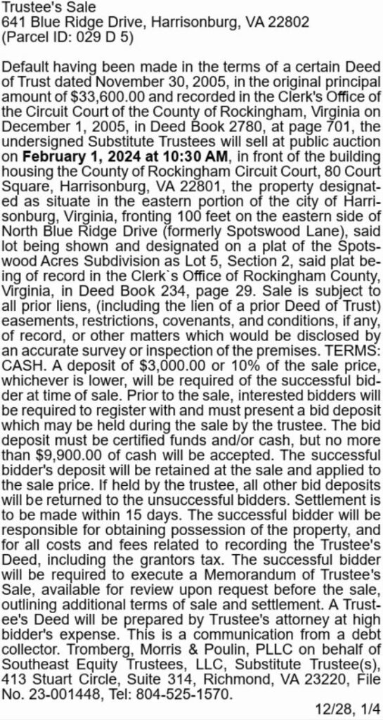 [20240201] 641 Blue Ridge Drive, Harrisonburg, VA Harrisonburg