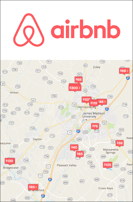 Airbnb in Harrisonburg (and Rockingham County