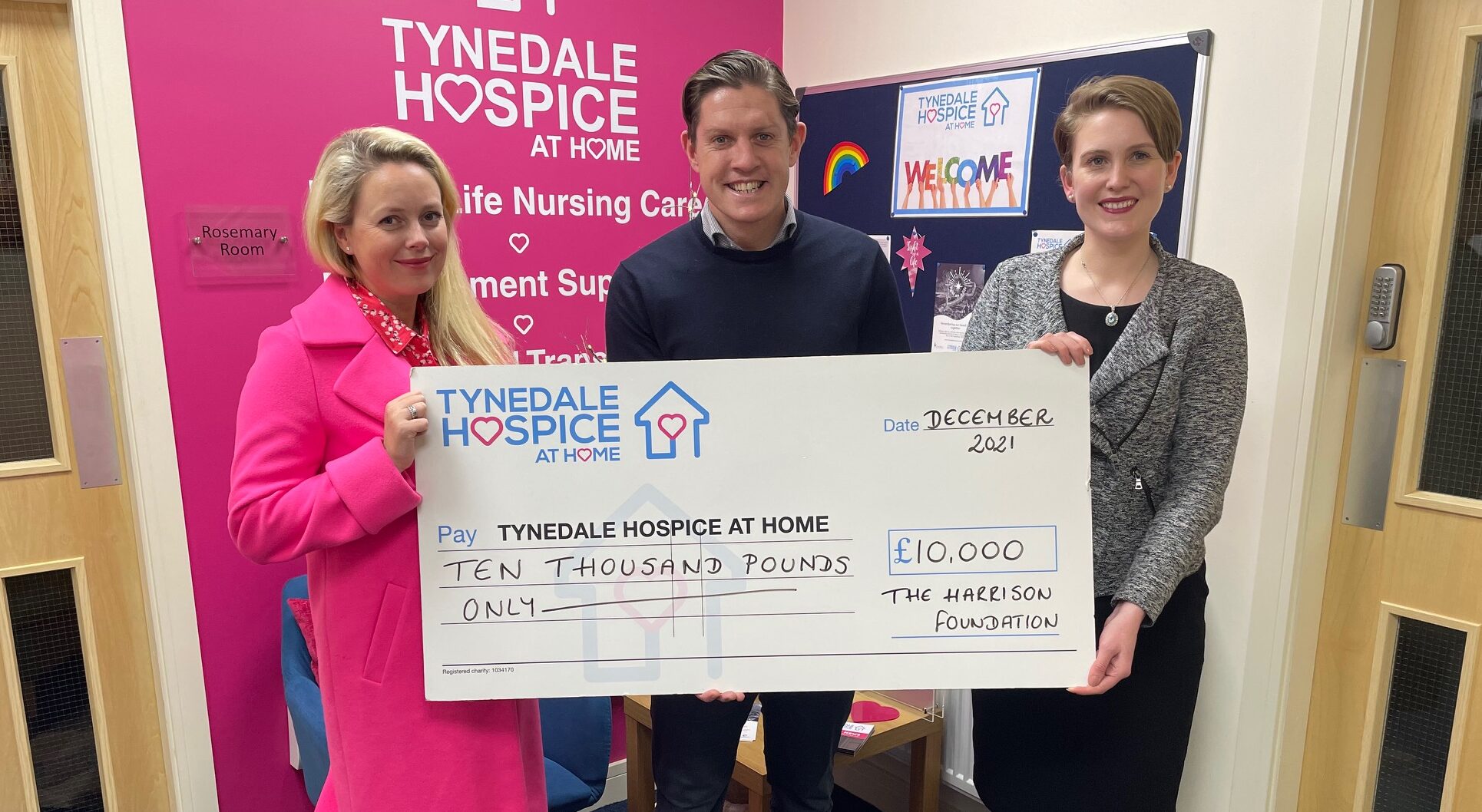 Tynedale Hospice at Home receives Â£10,000 from the Harrison Foundation