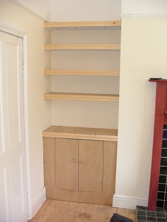 Alcove cupboard with shelving above Harrison Fine Woodwork Lee Harrison
