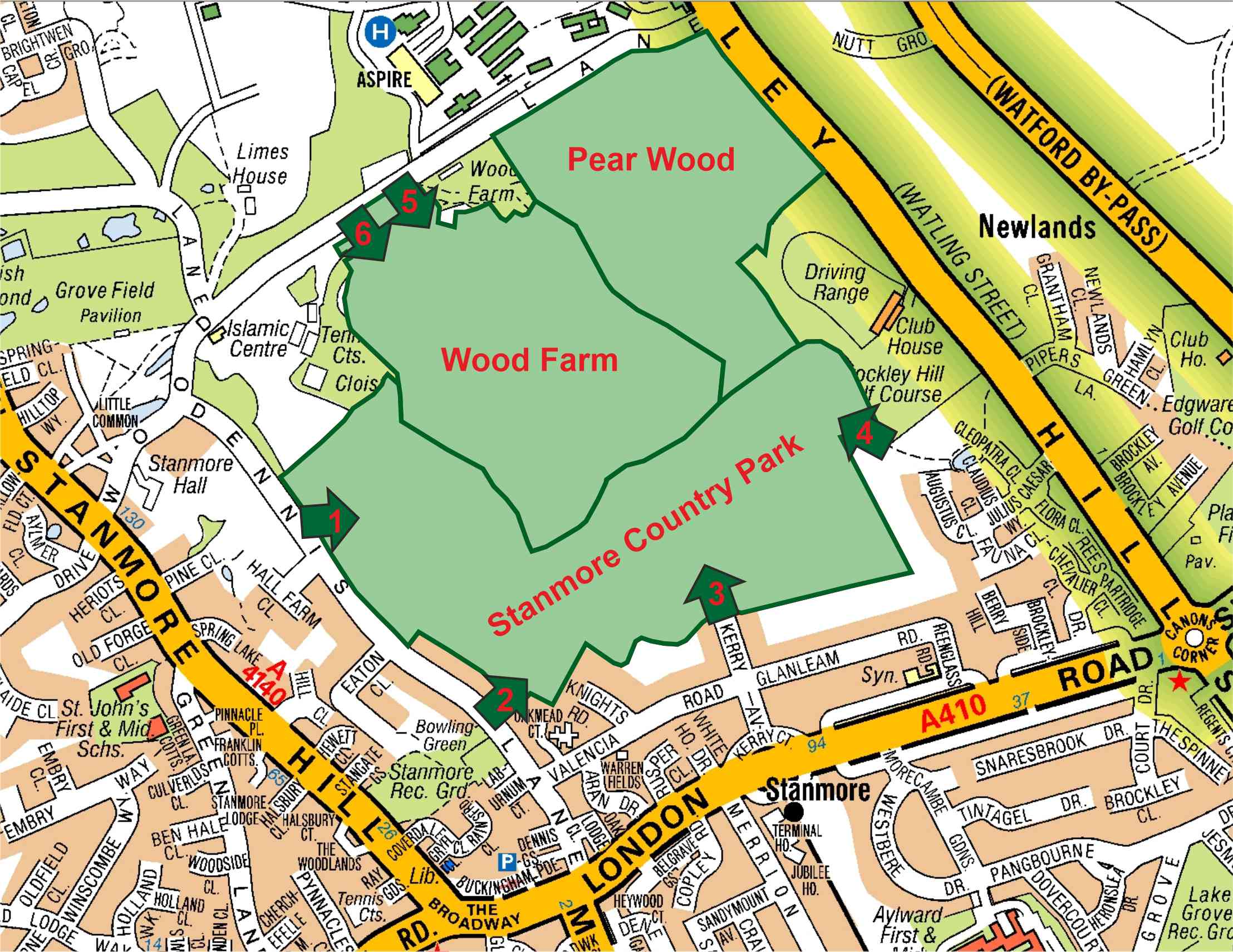 Map Of Common Land Near Me Stanmore Country Park Harrow Nature Conservation Forum