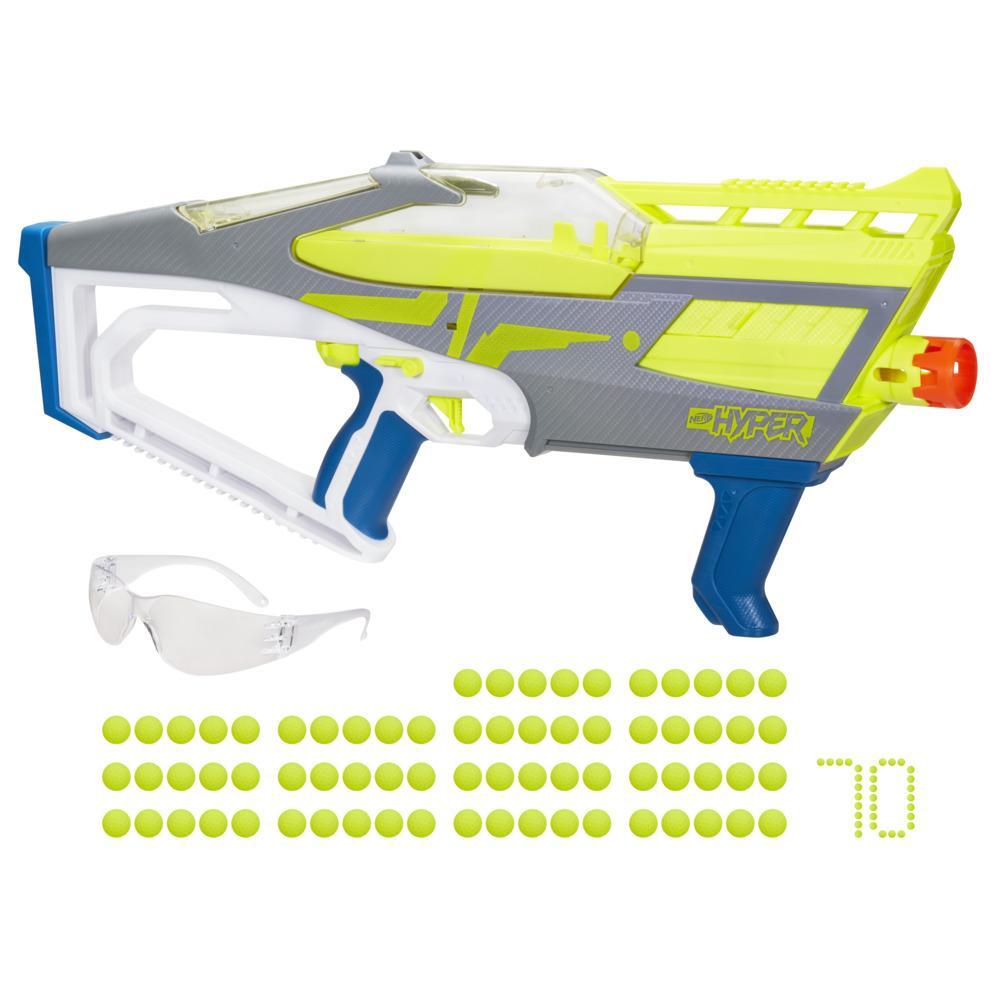 Nerf Hyper Evolve100 Blaster, 70 Nerf Hyper Rounds, SpringOpen Hopper