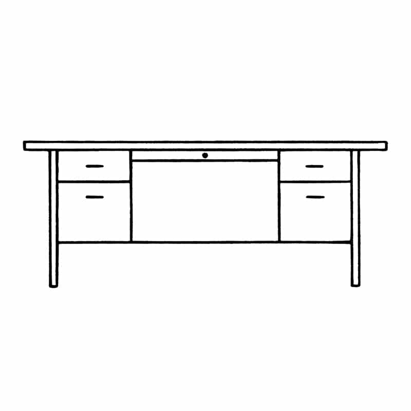 Double Pedestal Desk 6" Overhang Haskell Education