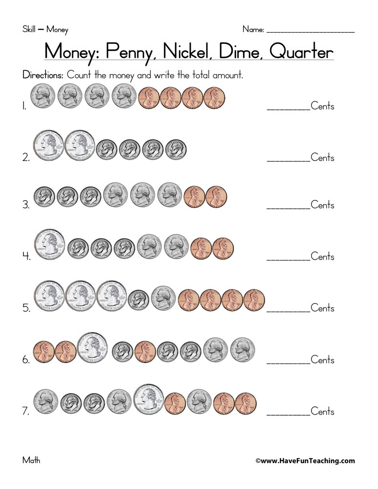 Adding Money Worksheets