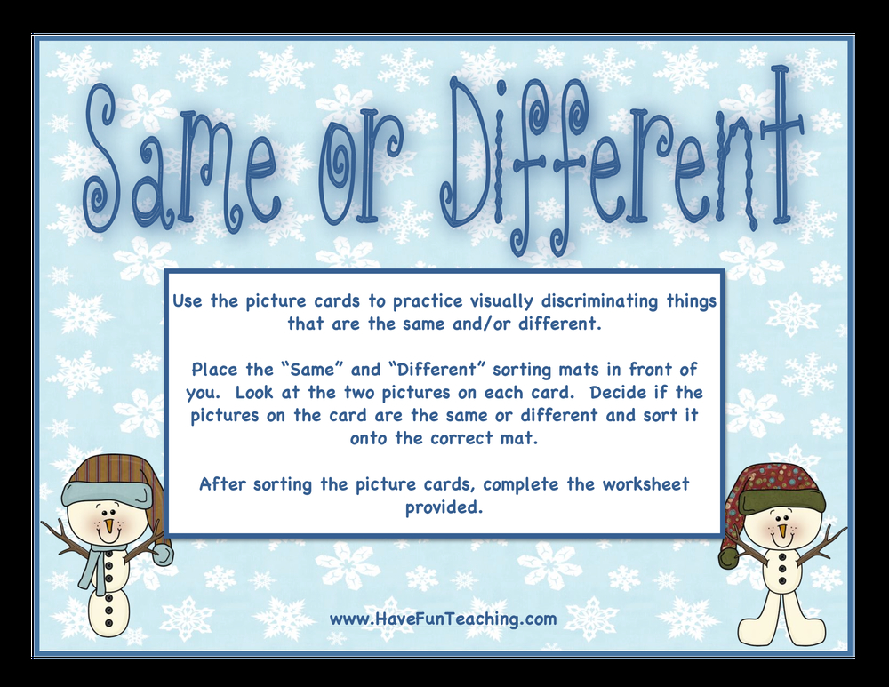 Same or Different Activity