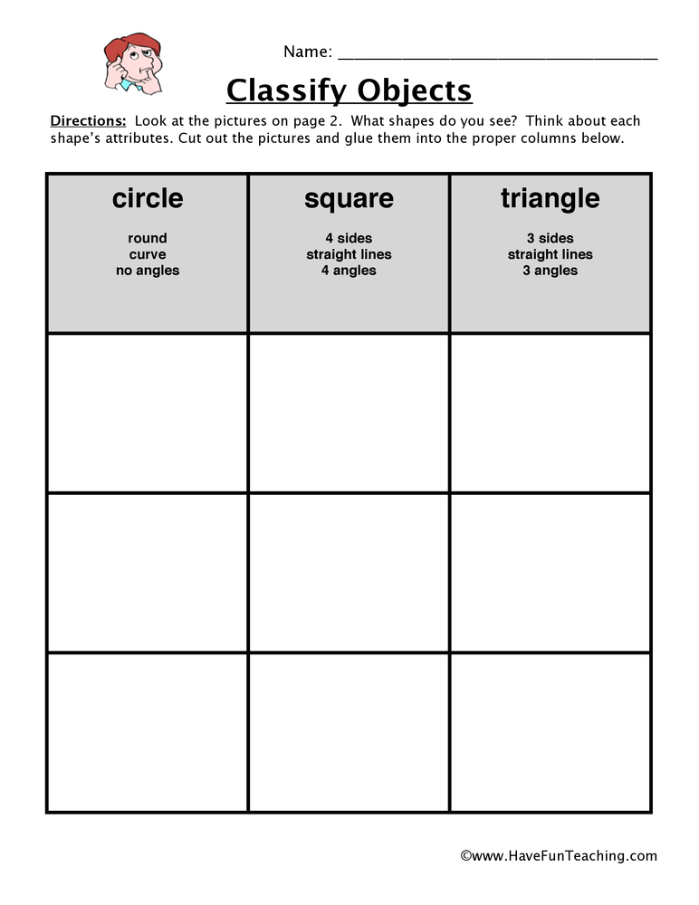 Classifying Shapes Worksheet Have Fun Teaching