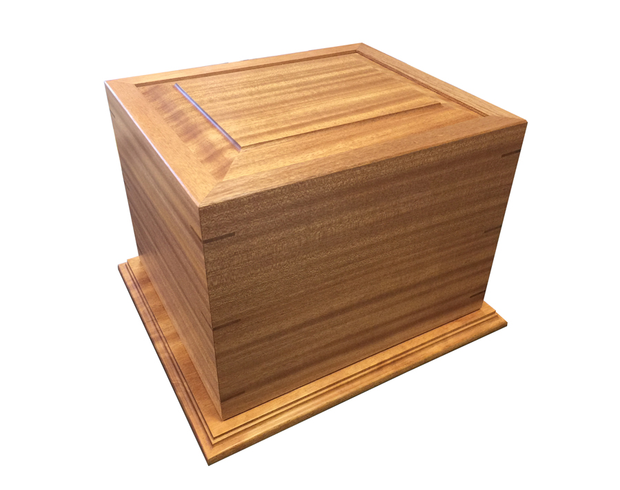 Mahogany Wood Urn Vault 100 Canadian Made Cremation Urn
