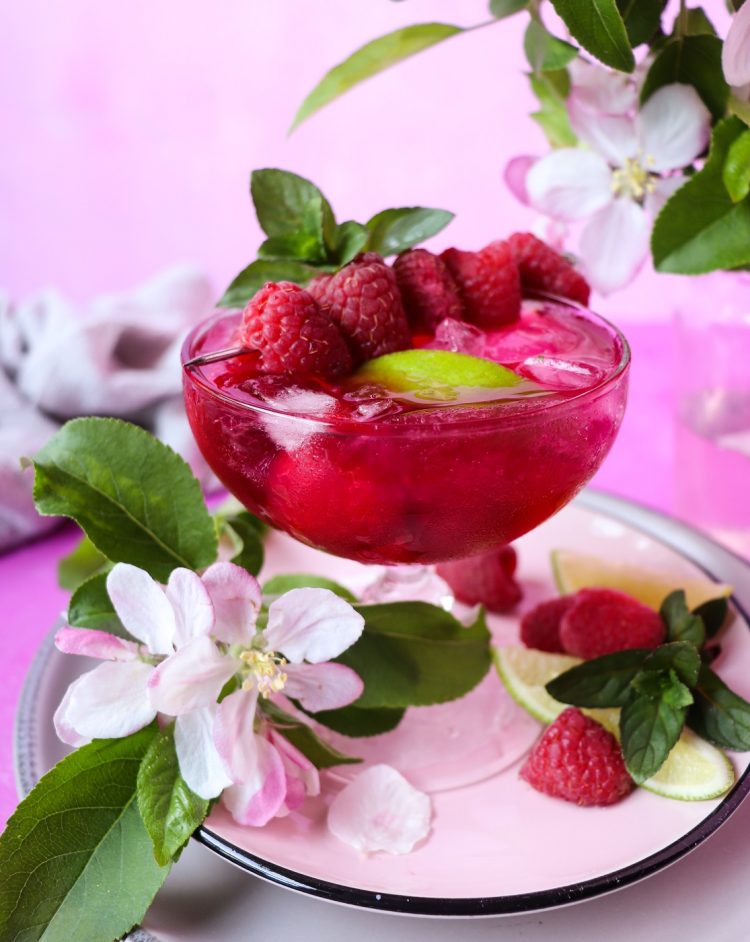 Peach Raspberry Gin Cocktail Havoc in the Kitchen