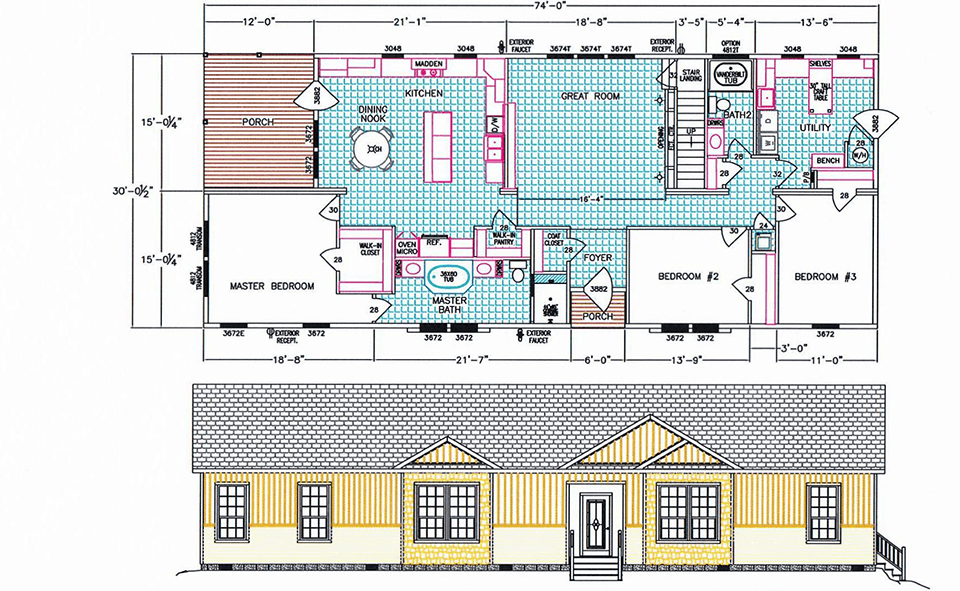 3 Bedroom Floor Plan F4311 "2 Story Home" Hawks Homes