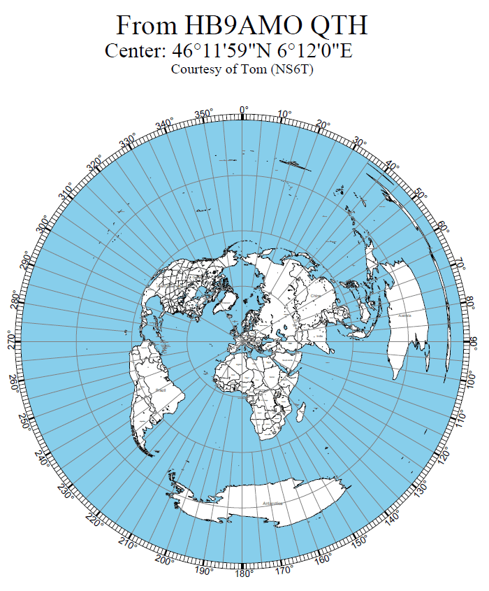 Azimuthal Bearing Topographic Map RealWorld Amateur Radio Azimuthal Maps (Free!)