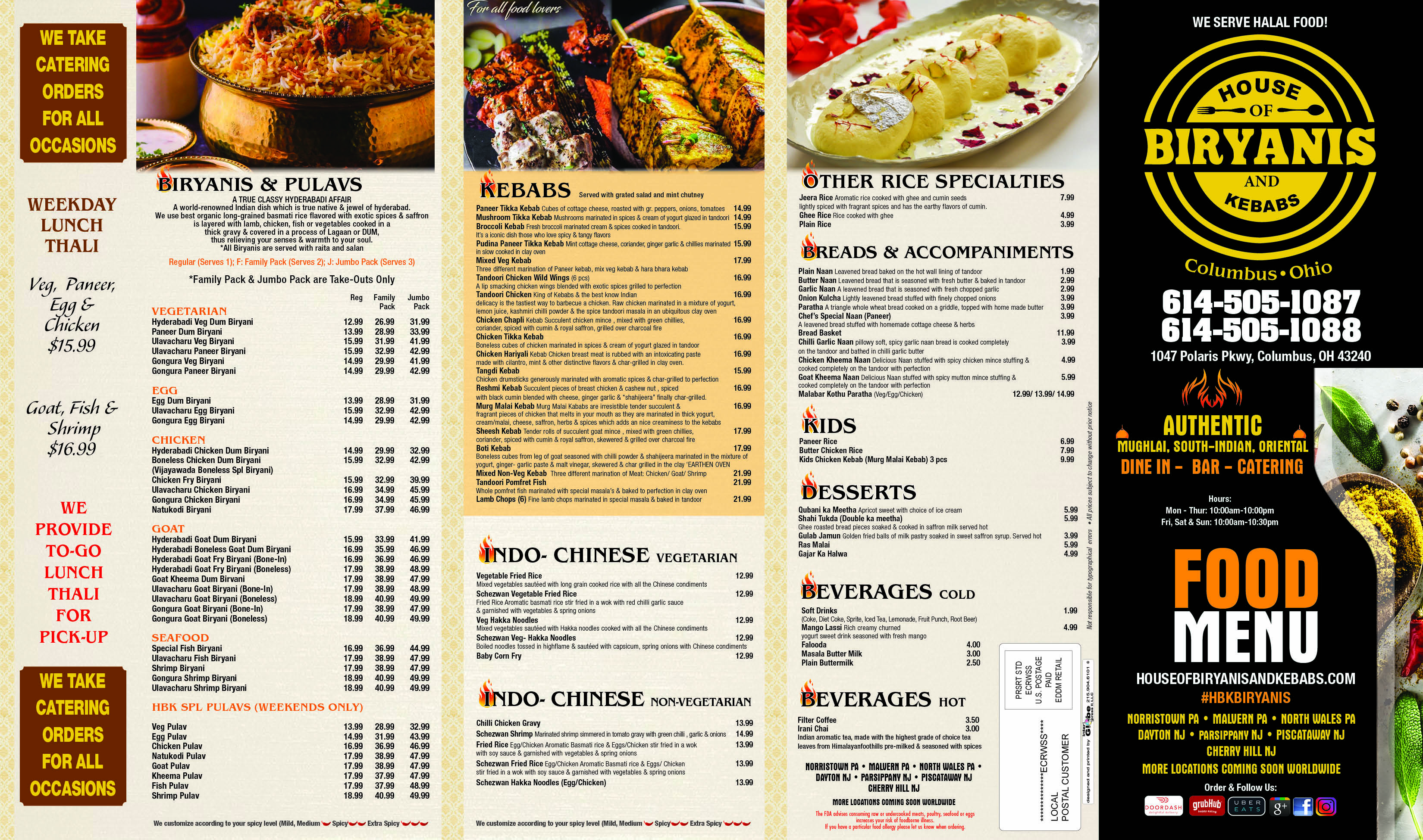 to House Of Biryani's & Kebab's Columbus