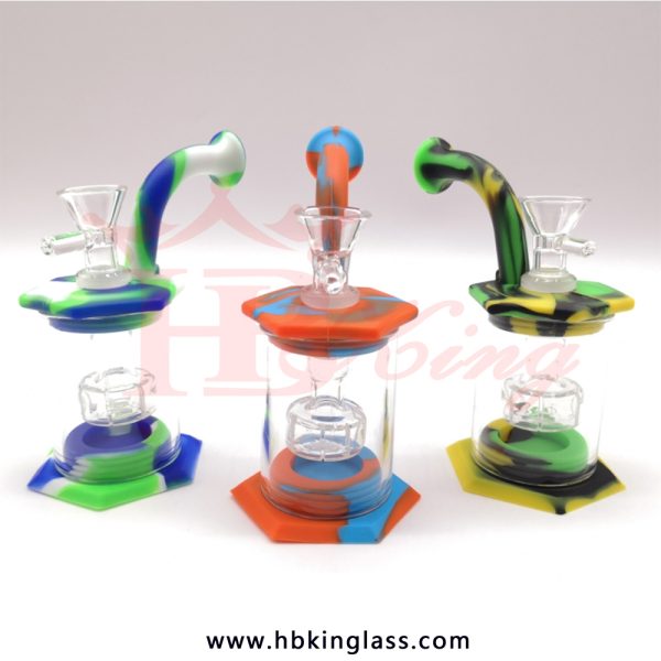 HBking HB64 Colorful Glass Bong Ultimate Silicone Bongs Glass bongs