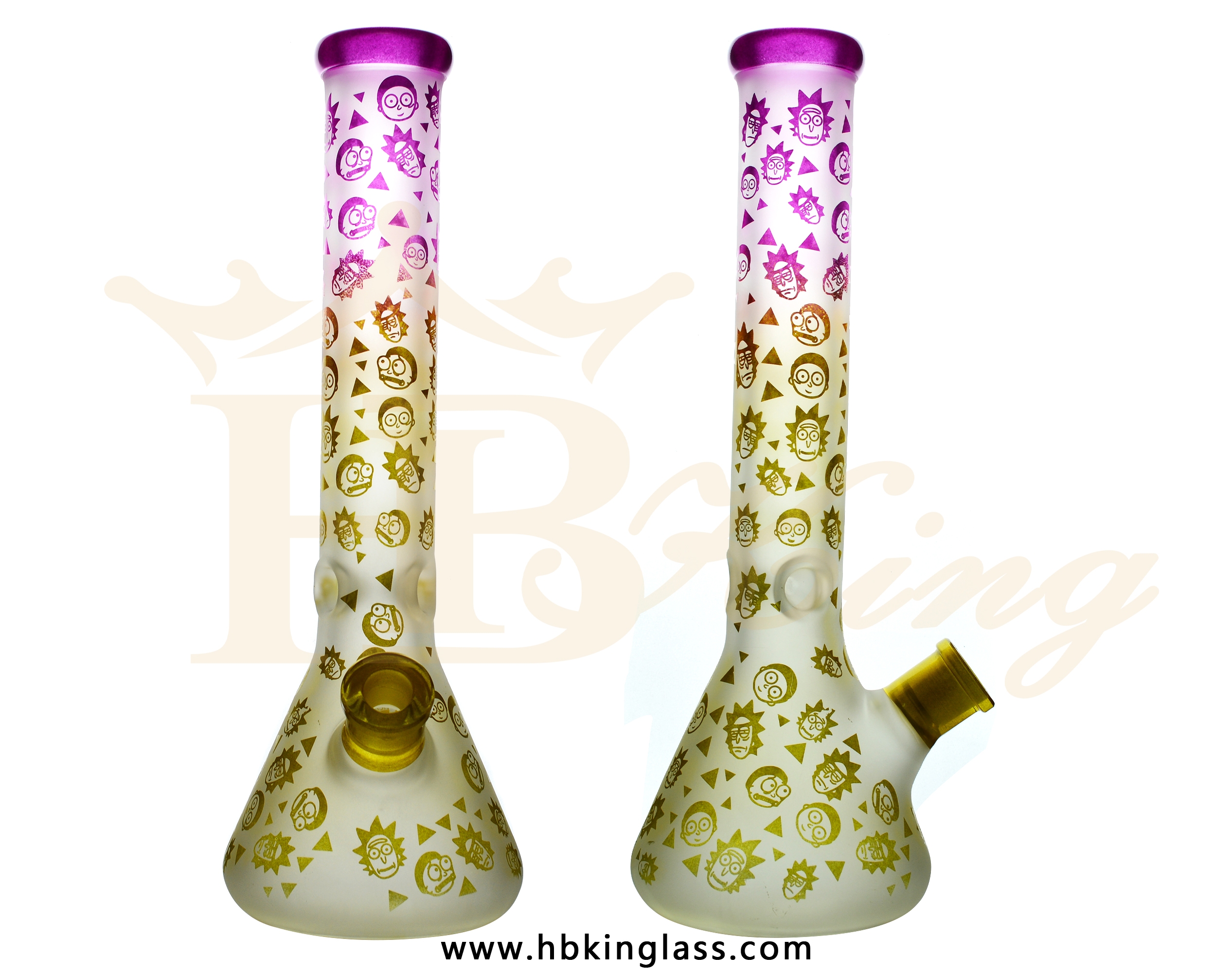 KR294 Big Base Recycler Bongs with Smoked Silver Colors