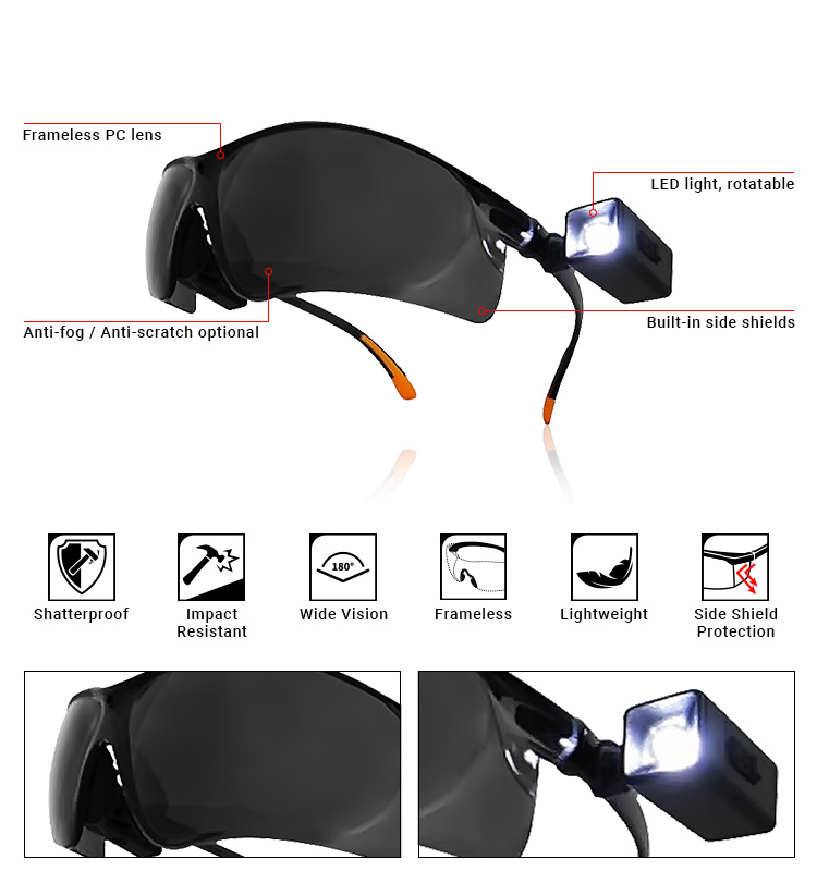 Safety Glasses with LED HC200L