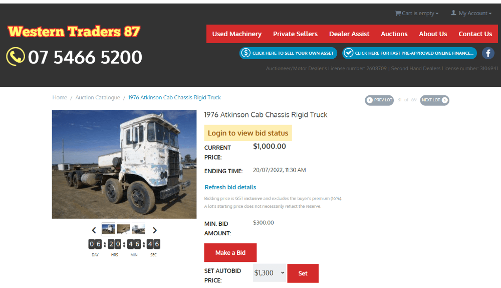 Western Traders Current Auction Forum Historic Commercial Vehicle