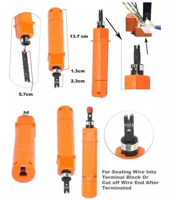 Network Impact Punch Down Tool With 110 Blade Type Block Termination Tool