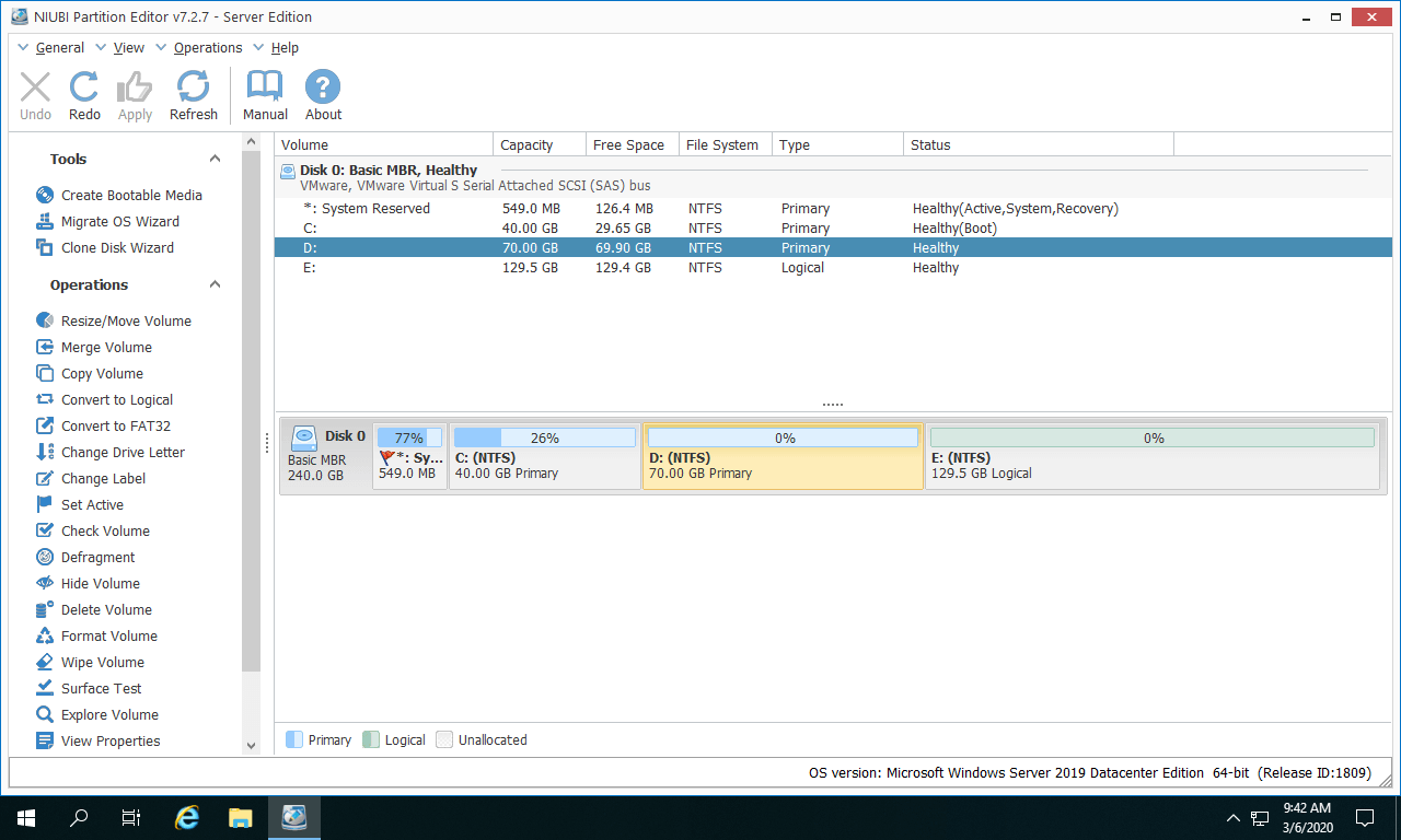2 maneiras de reduzir a partição / volume Windows Server 2019.