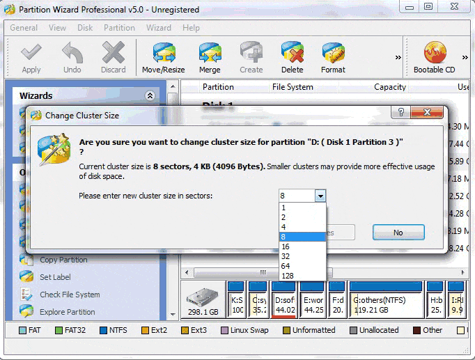 Change Cluster Size