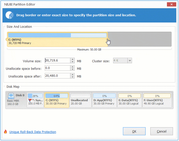 increase partition sizeNIUBI Partition Editor