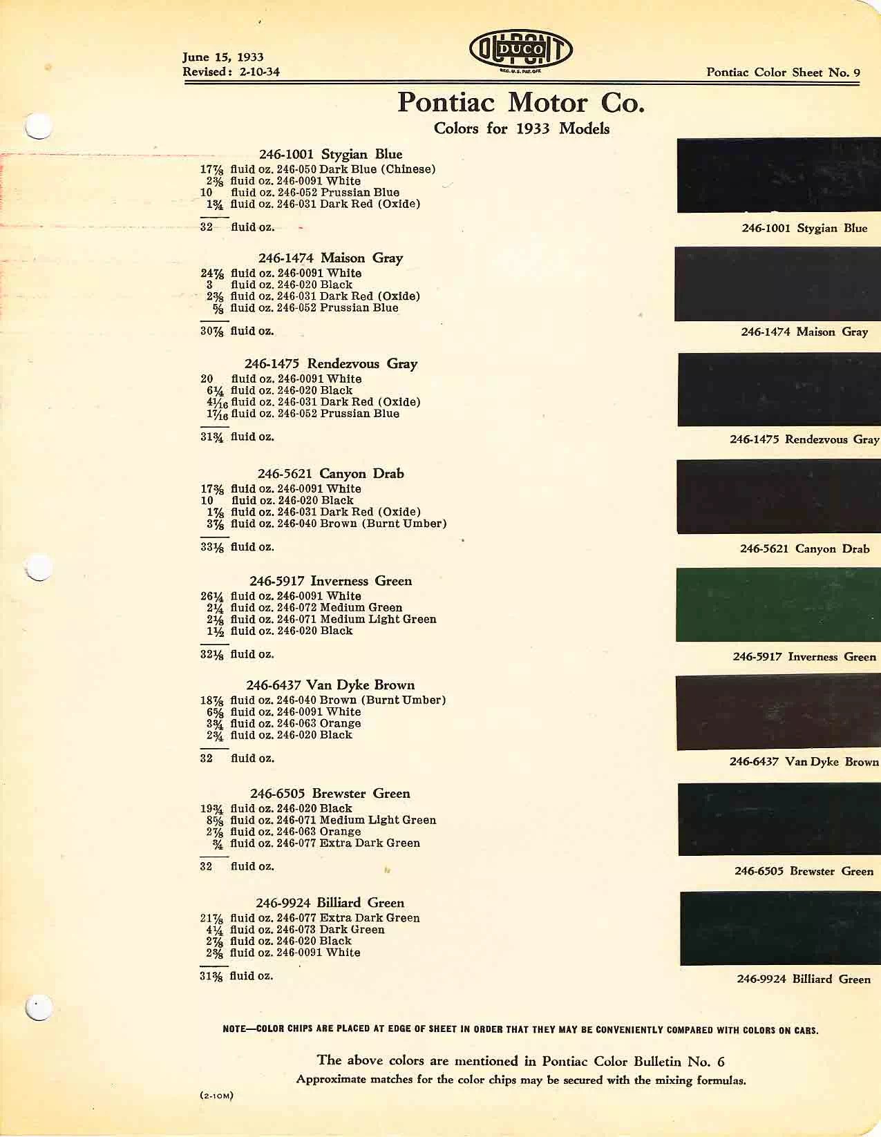All Pontiac Vehicle Paint Codes and Color Charts from 1931 to 1981