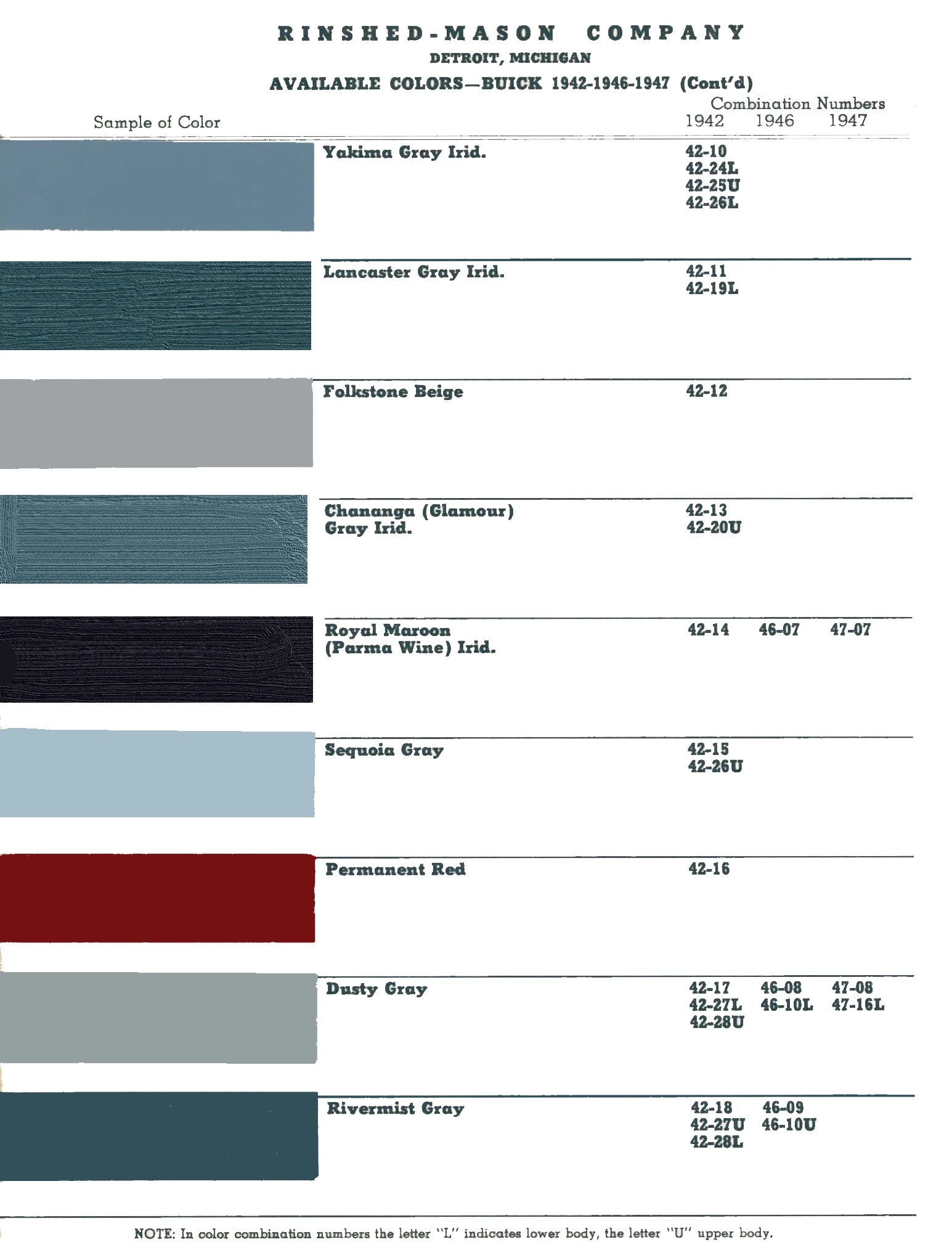 Buick Paint Codes & Color Charts