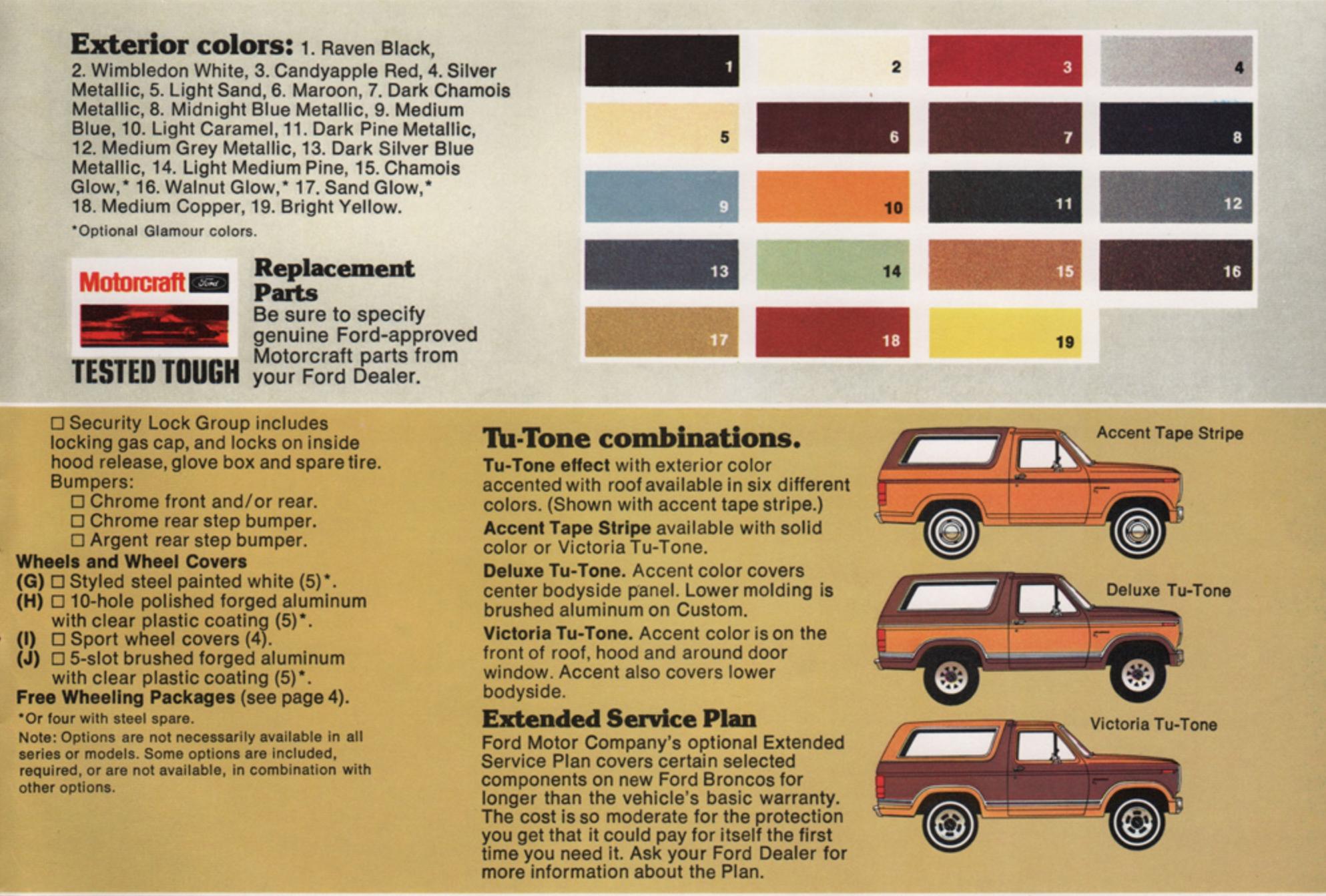 Ford Bronco Paint Codes & Color Charts