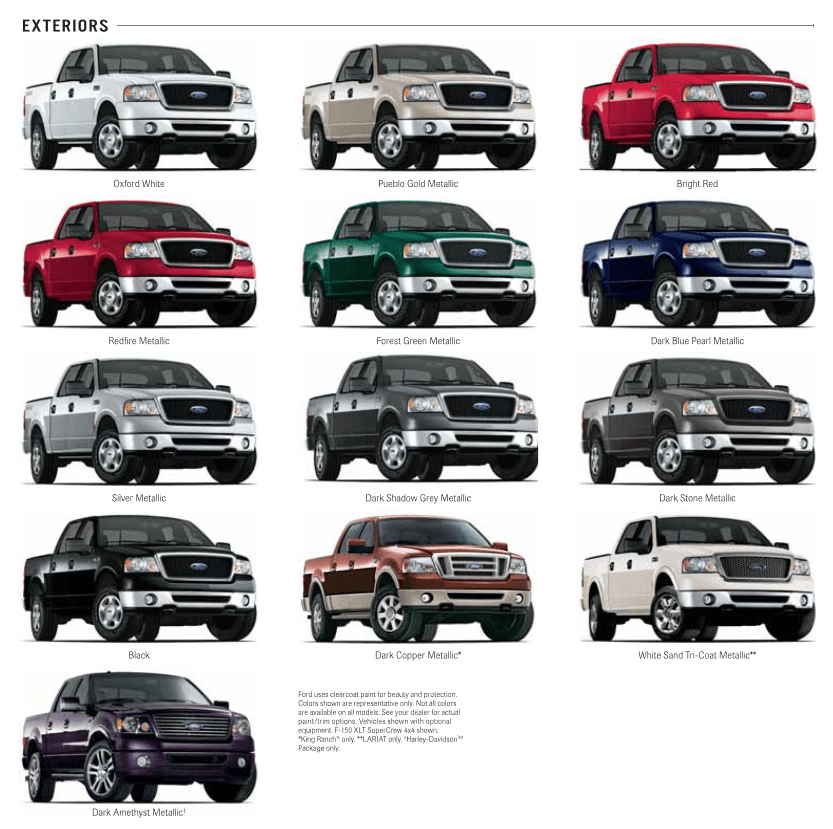 Ford F150 Paint Charts