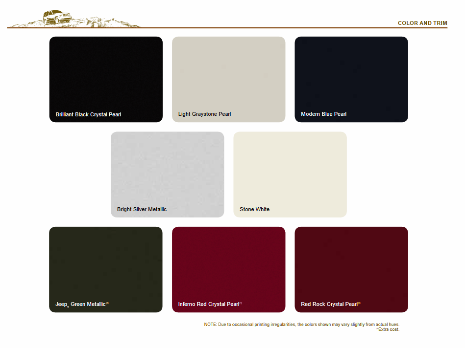 Jeep Liberty Paint Codes & Color Charts