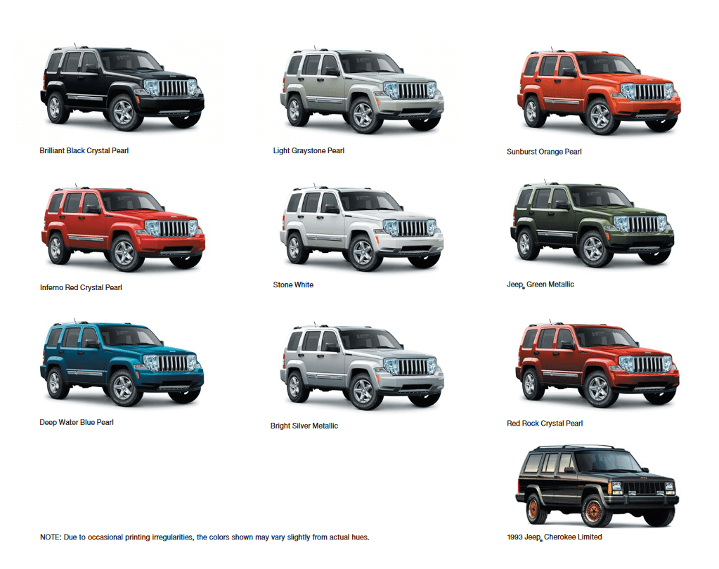 Jeep Liberty Paint Codes & Color Charts