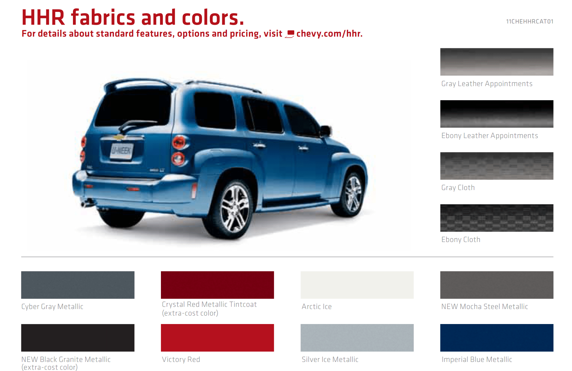 Chevrolet HHR Paint Codes & Color Charts