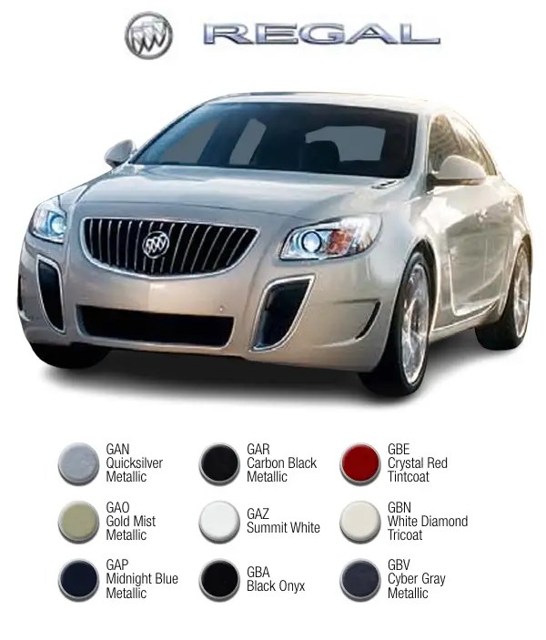2012 Buick Paint Codes and Color Charts