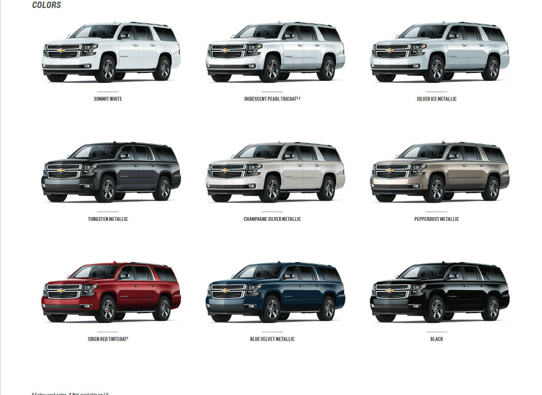Suburban Paint Codes & Color Charts