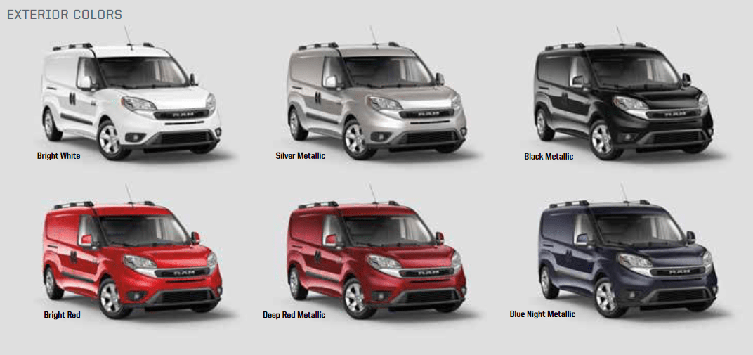 Ram ProMaster City Paint Codes & Color Charts