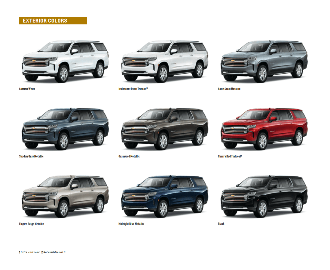 Suburban Paint Codes & Color Charts