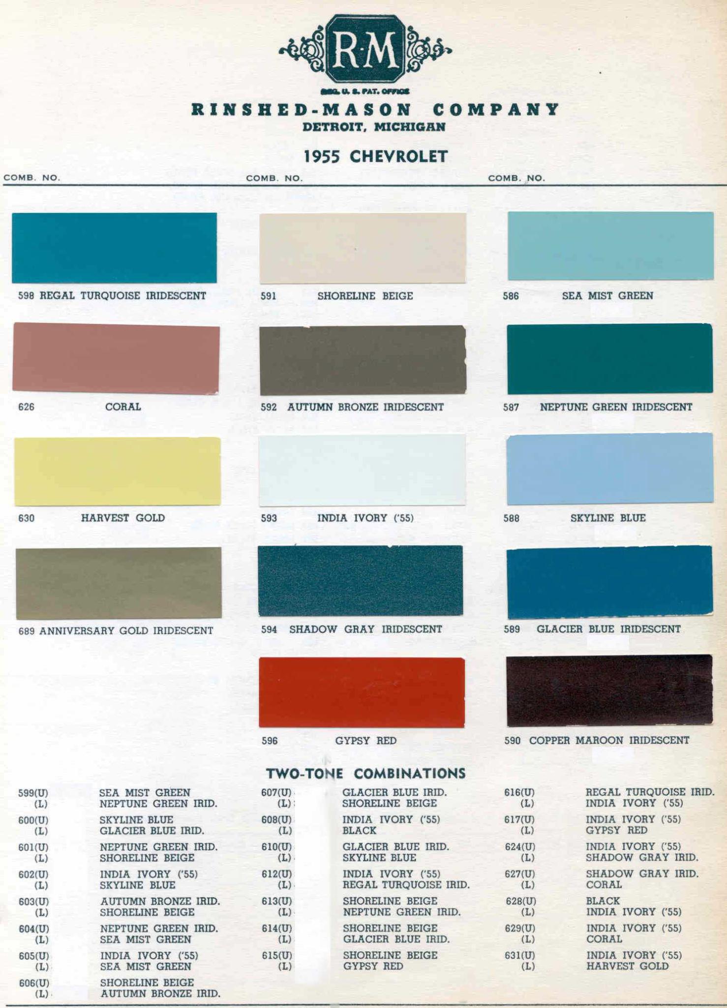 Chevrolet Paint Codes & Color Charts