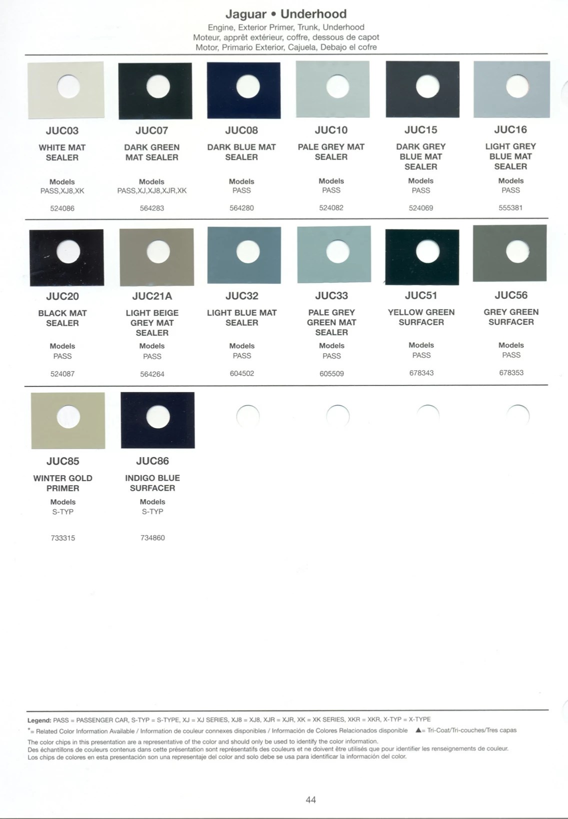 Jaguar Paint Codes and Color Charts