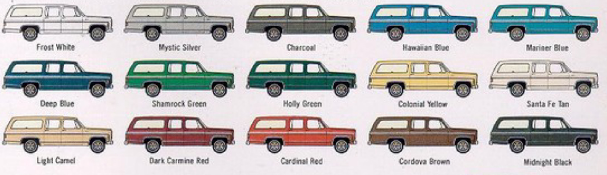 Suburban Paint Codes & Color Charts