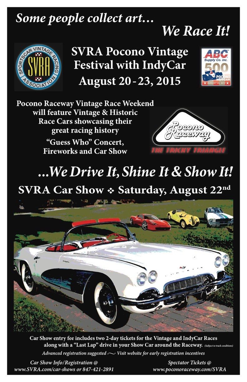 Join Us at Pocono for the SVRA Car Show Heacock Classic Insurance