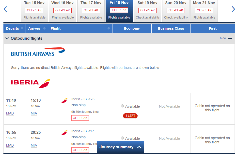 has more Avios seats than