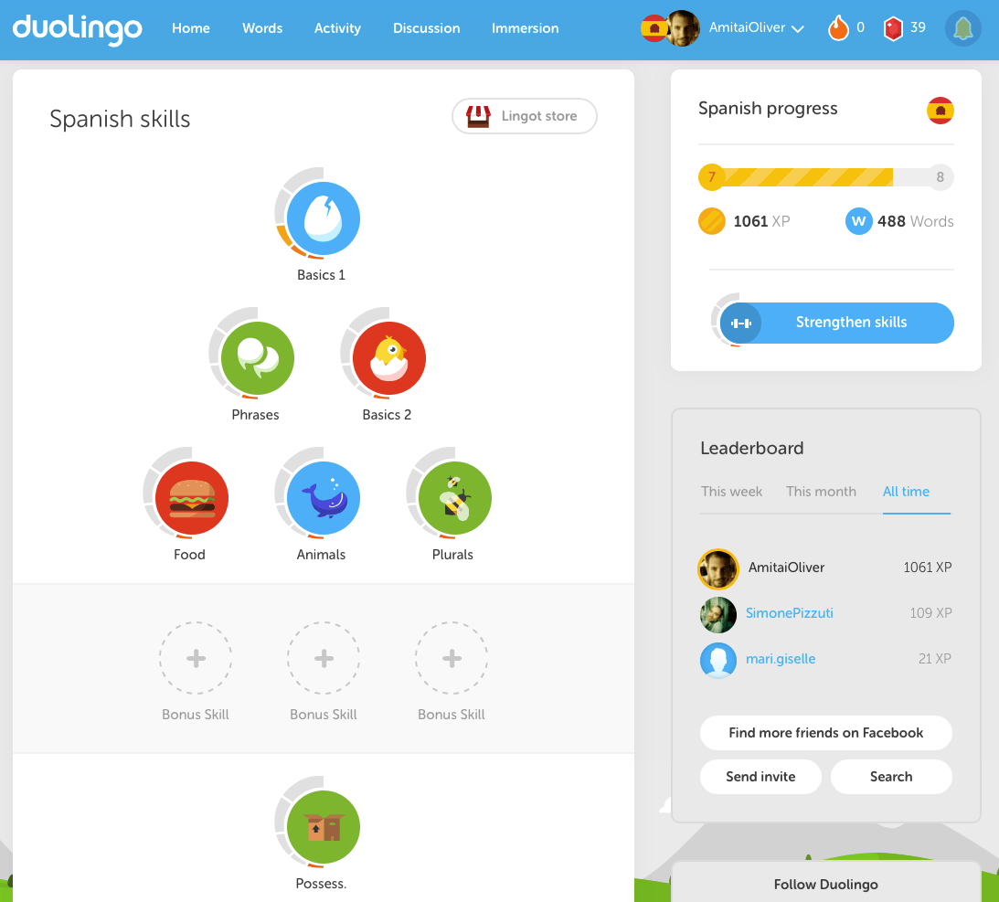 Learn new languages with Duolingo