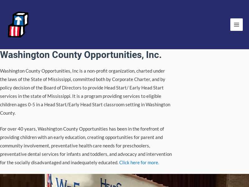 Washington County Opportunities, Inc. McLemore Ward Greenville, MS 38702 Head Start Programs