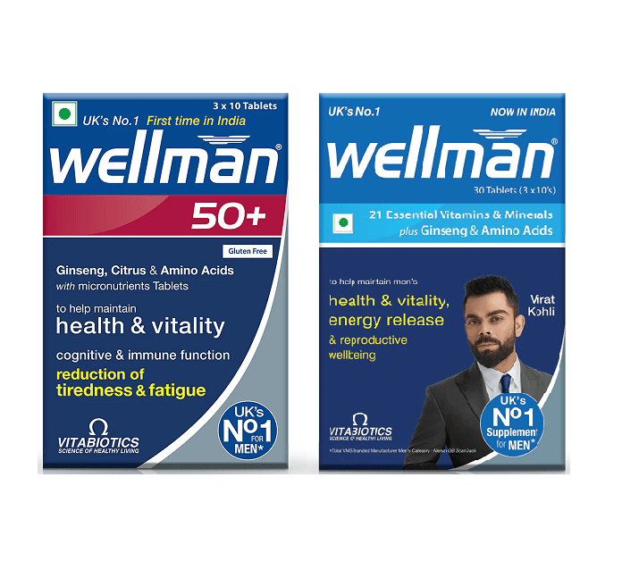 Buy Wellman 50plus 30caps and Wellman 30caps Combo Online HealthurWealth