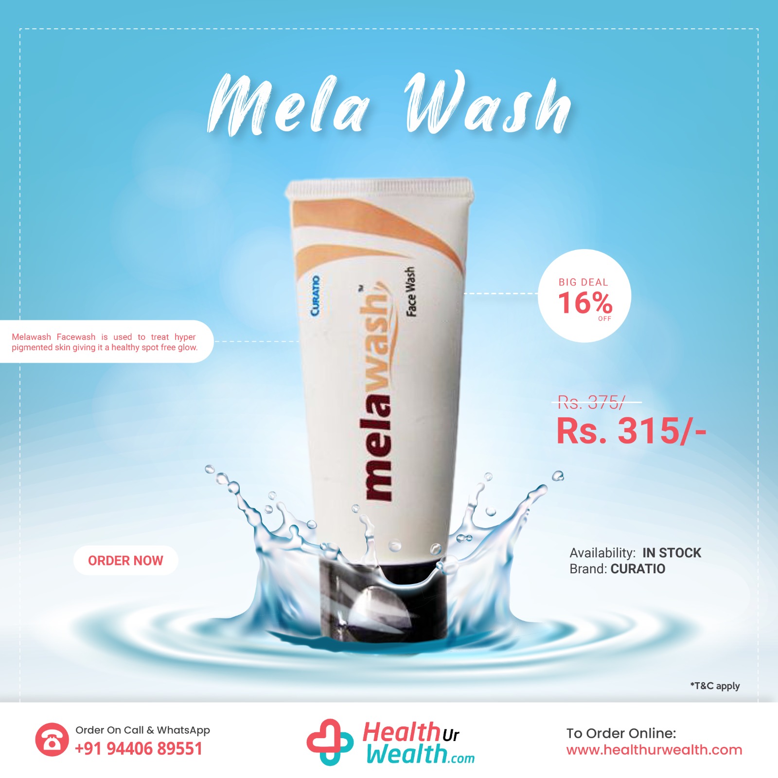 Buy MELA WASH 100 ML Online HealthurWealth