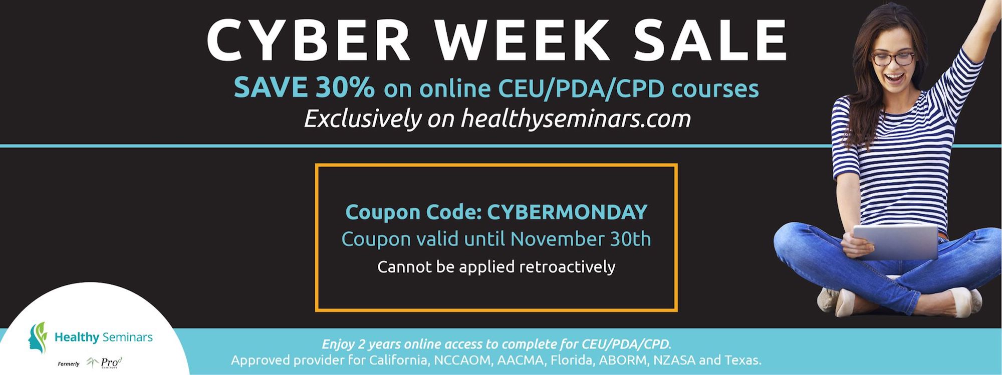 Cyber Week SALE 30 off all online courses Healthy Seminars