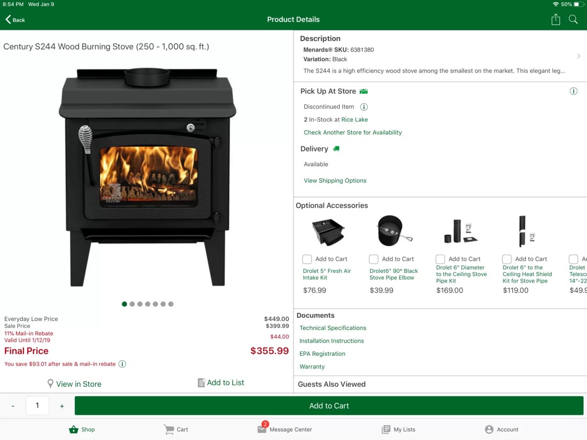 Wood Stove Pipe Kit Menards